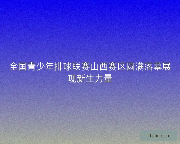 全国青少年排球联赛山西赛区圆满落幕展现新生力量